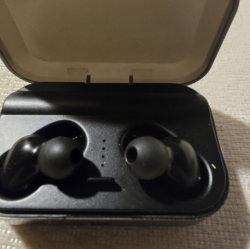 Black Wireless Earbuds with Charging Case